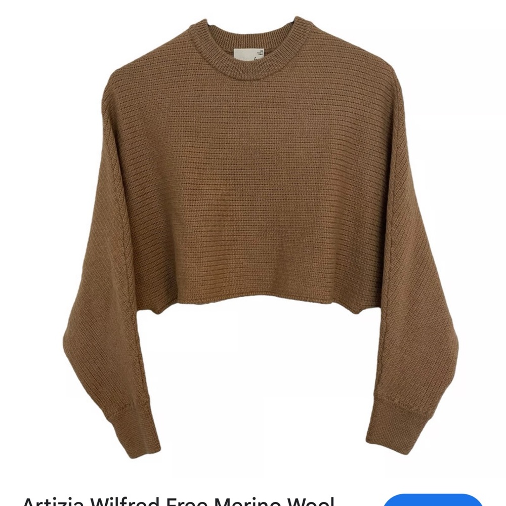 Wilfred Tan cropped Ribbed Knit Sweater